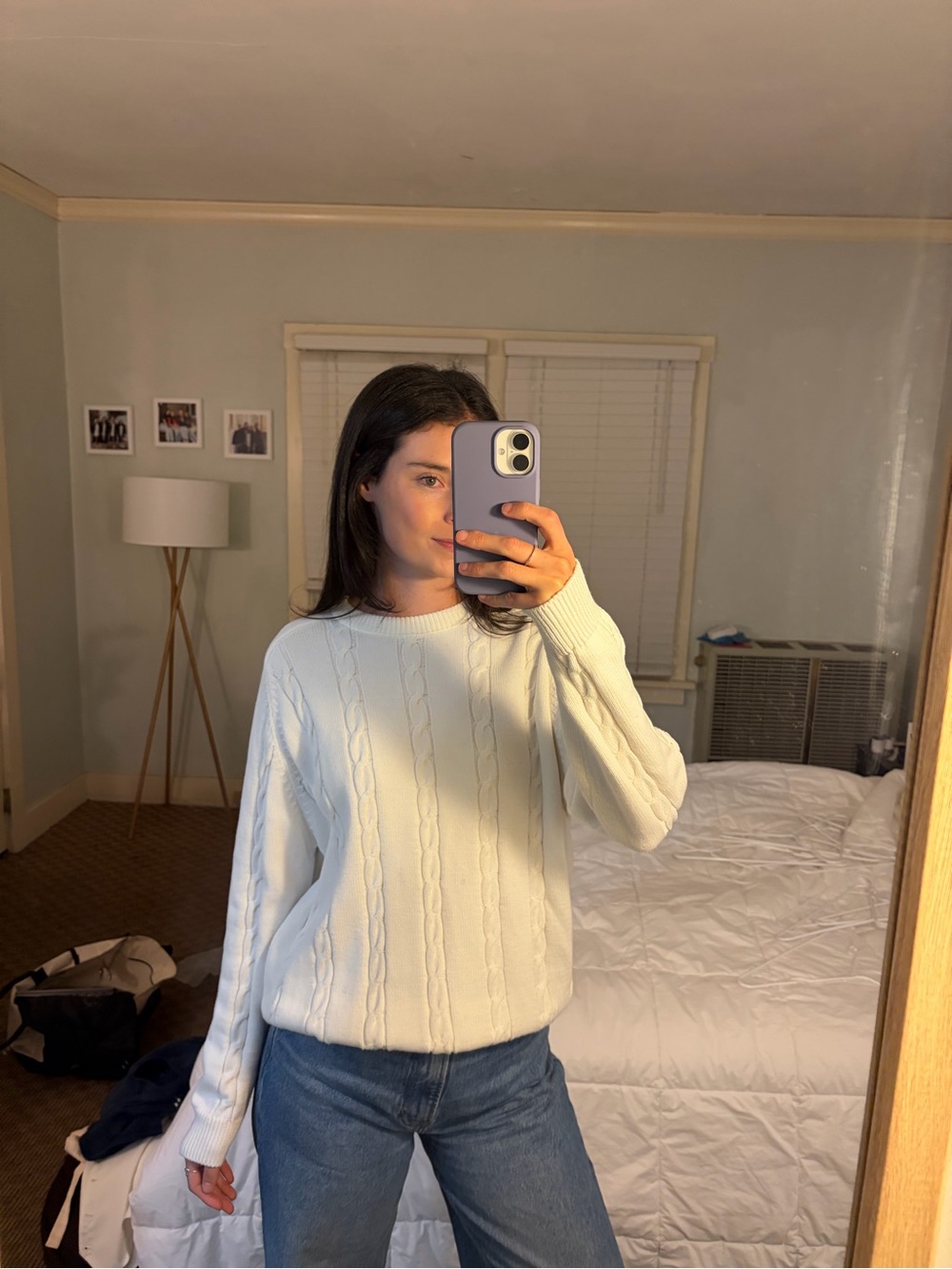 Zara Cable Knit Crewneck Sweater - Off-White